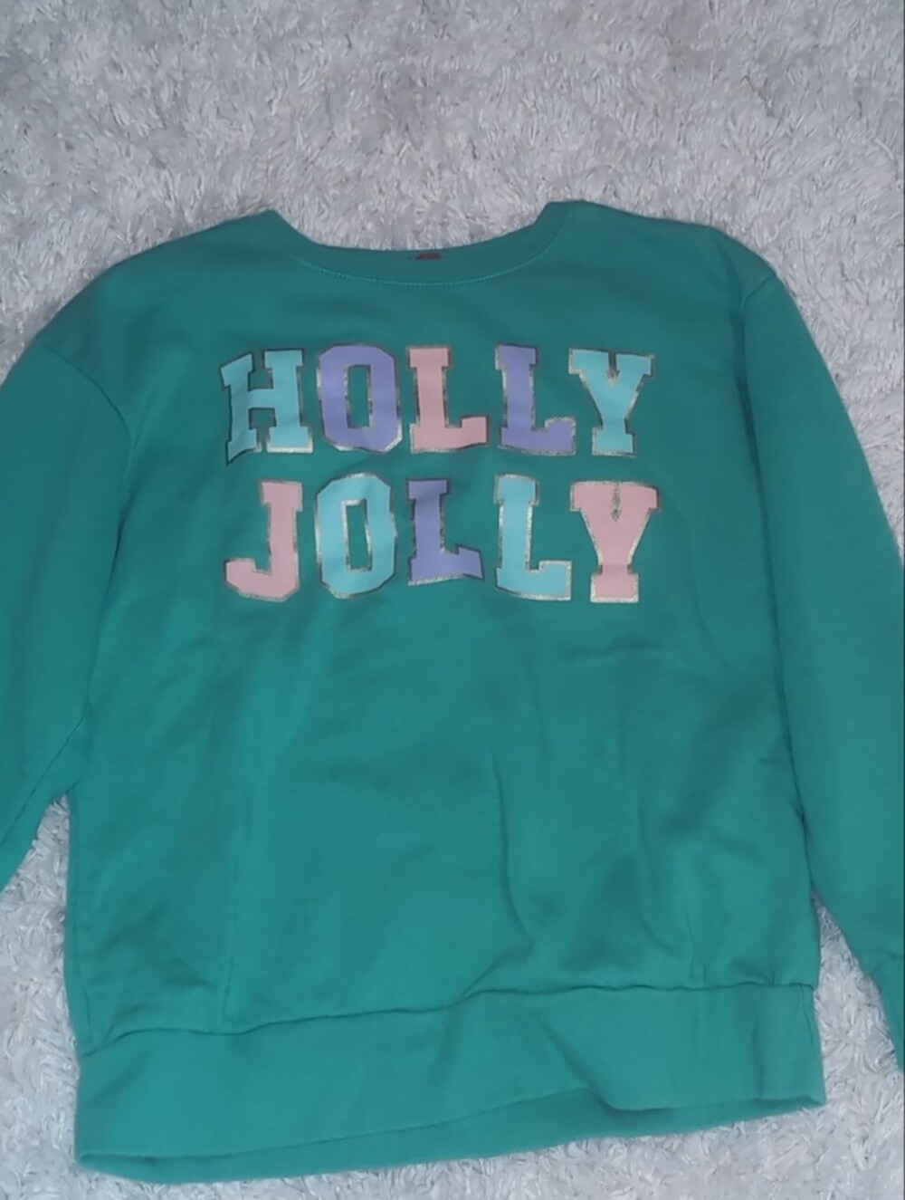 Teal 'Holly Jolly' Pullover Sweatshirt
